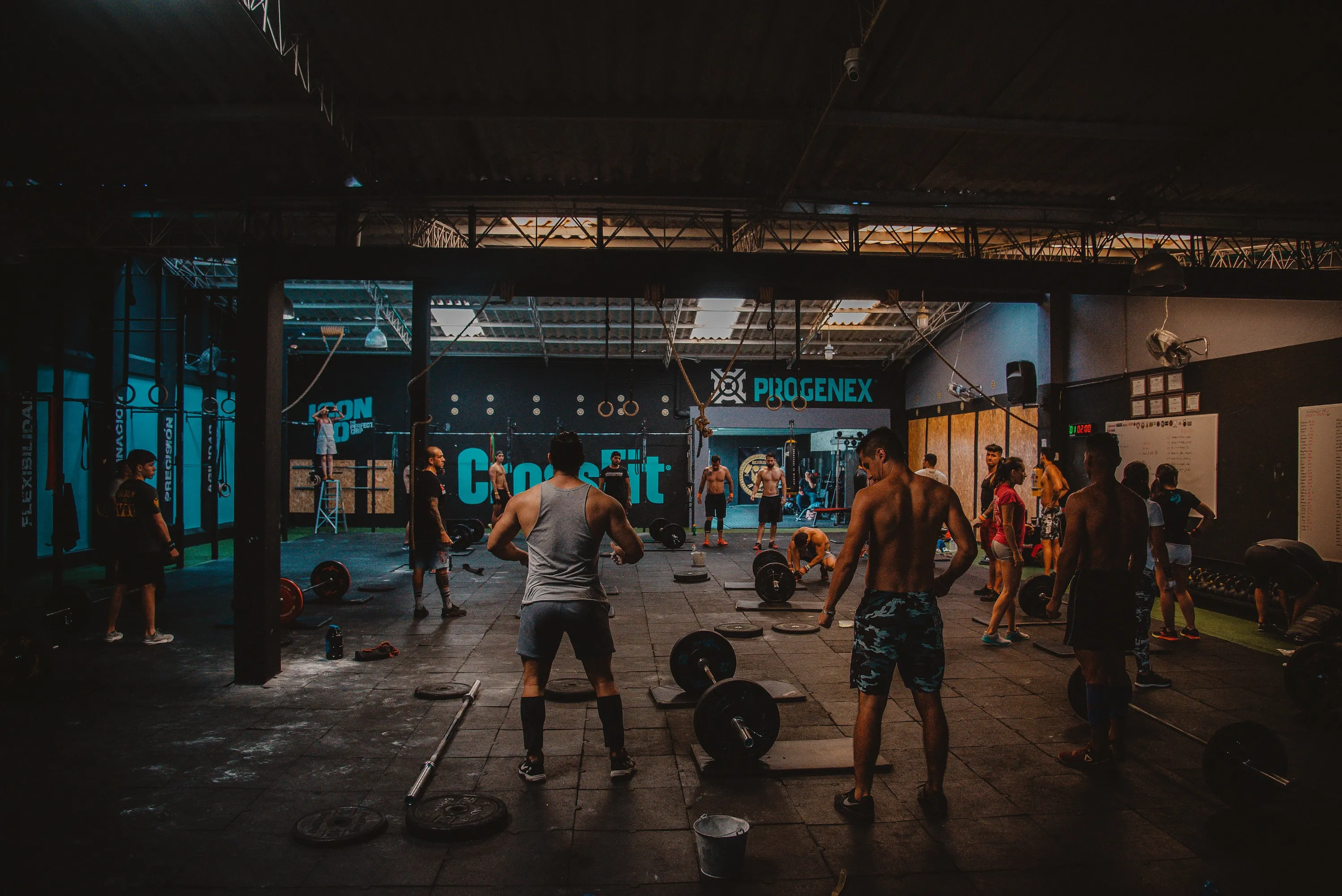 Gym equipment in a modern fitness facility
